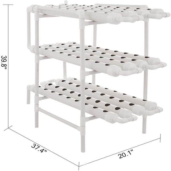 108-hole ebb and flow hydroponic system kit size guide