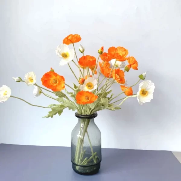 Artificial Silk Chamomiles/Poppy Flowers with Long Stems