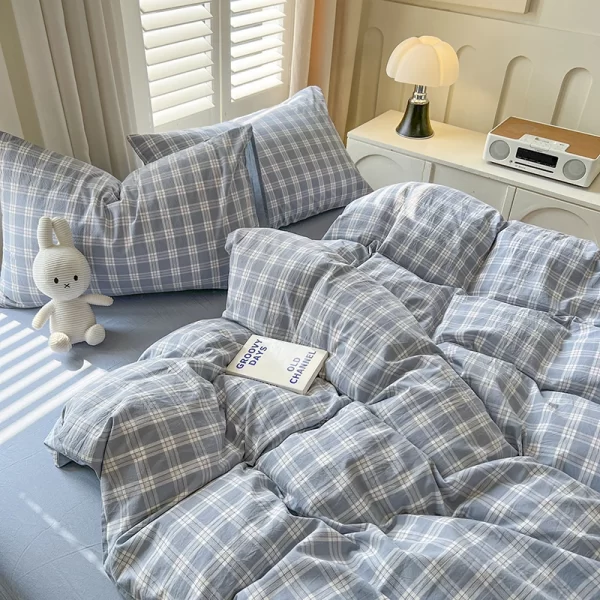 Lattice Duvet Cover Set with Sheet Pillowcases No Filling