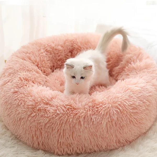 Detachable and Washable Round Plush Cat/Dog Pet Bed