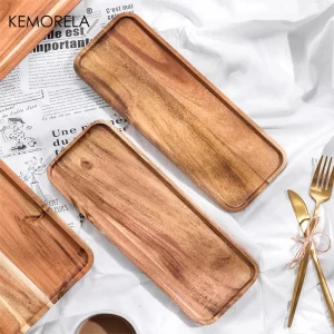 1Pcs Acacia Wood Coffee Trays