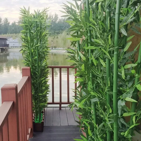 10pcs Artificial Green Bamboo Leaves