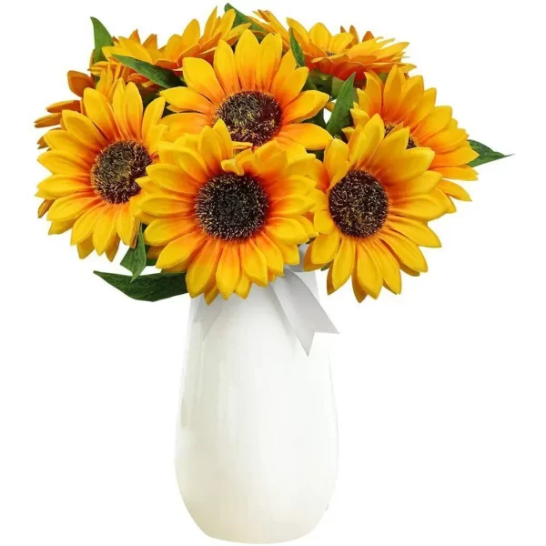 1 Bunch 7 Heads Artificial Sunflowers 29cm