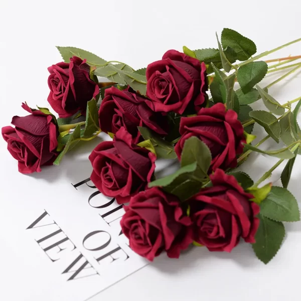 3/5/10/20pcs Realistic Artificial Roses for Home/Office/Wedding