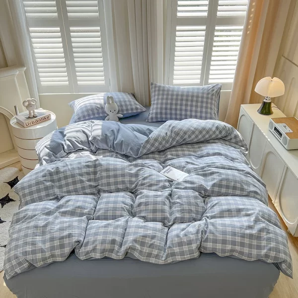 Lattice Duvet Cover Set with Sheet Pillowcases No Filling