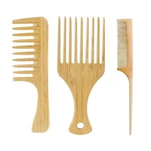 1Pcs Natural Bamboo Wooden Hair Comb