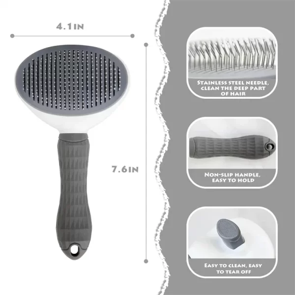 Self-cleaning Pet Hair Remove Comb for Cats and Dogs - Image 4