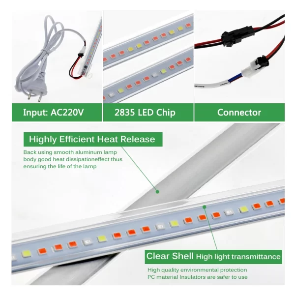 AC220V LED Grow Light 75leds LED Plant Light Bar