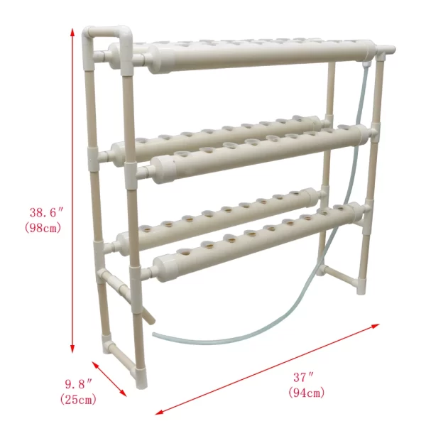 Vertical Double Side 6 Pipe 54 Plant Site Hydroponic Grow Kit