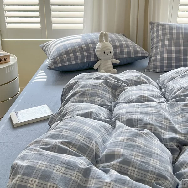 Lattice Duvet Cover Set with Sheet Pillowcases No Filling