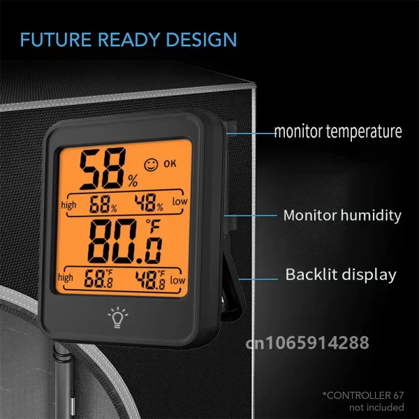 Indoor Hydroponic Grow Tent with Humidity Temperature Display