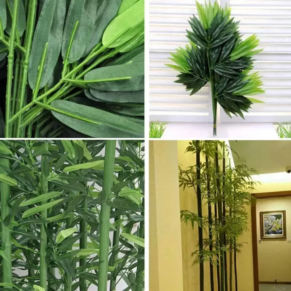 10pcs Artificial Green Bamboo Leaves