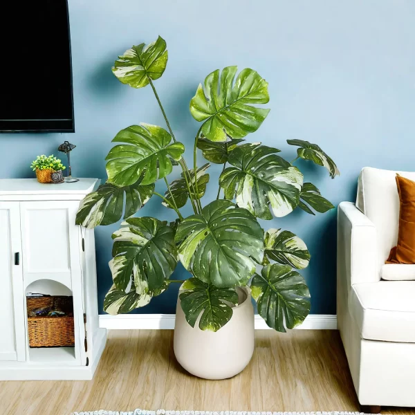 65/100cm Artificial Monstera Plant Plastic Leaf