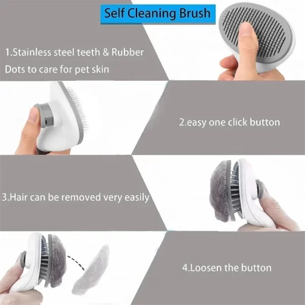 Self-cleaning Pet Hair Remove Comb for Cats and Dogs - Image 6