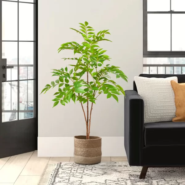 75/110cm Tall Green Artificial Lacquer Tree with Plastic Leaves