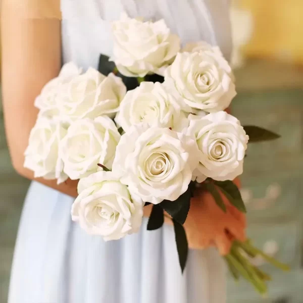 3/5/10/20pcs Realistic Artificial Roses for Home/Office/Wedding