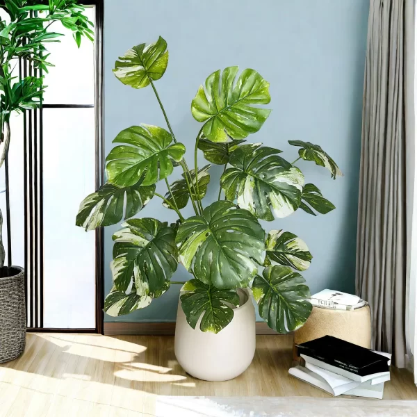 65/100cm Artificial Monstera Plant Plastic Leaf