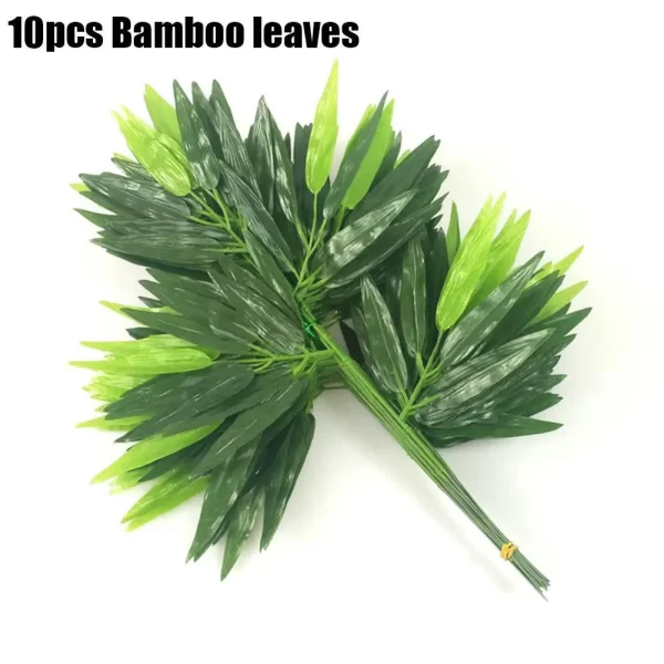 10pcs Artificial Green Bamboo Leaves