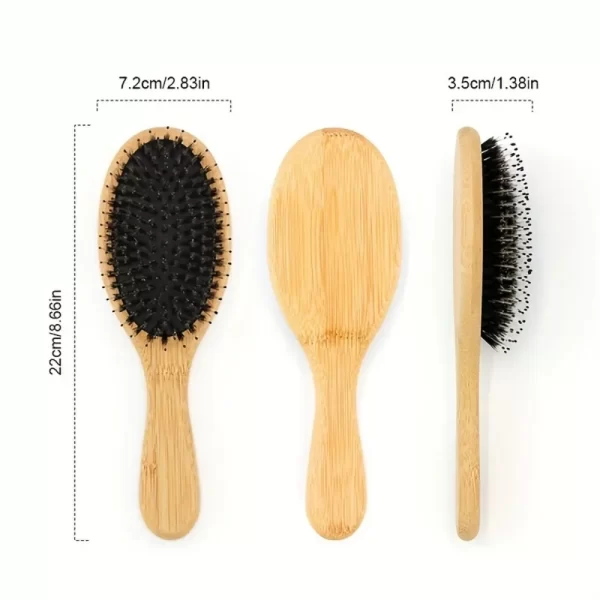 Natural Boar Bristle Hair Brush with Bamboo Handle