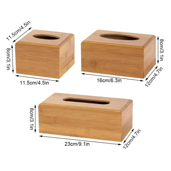 Creative Rectangle/Square Shaped Bamboo Tissue Box