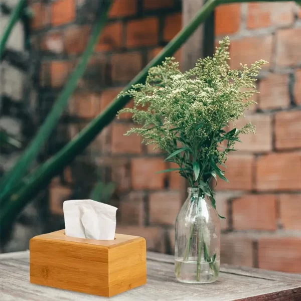 Creative Rectangle/Square Shaped Bamboo Tissue Box