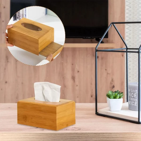 Creative Rectangle/Square Shaped Bamboo Tissue Box