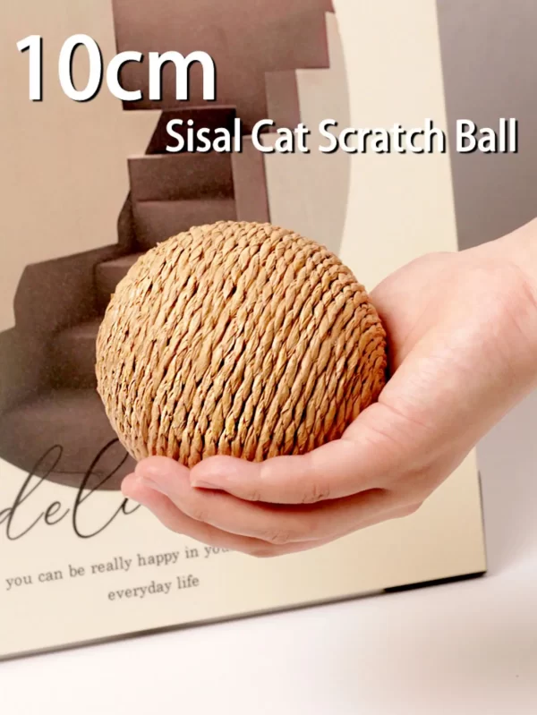 Cat 10cm Interactive Sisal Scratching Ball Toy