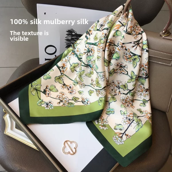 100% Natural Mulberry Silk Square Scarf 70cm