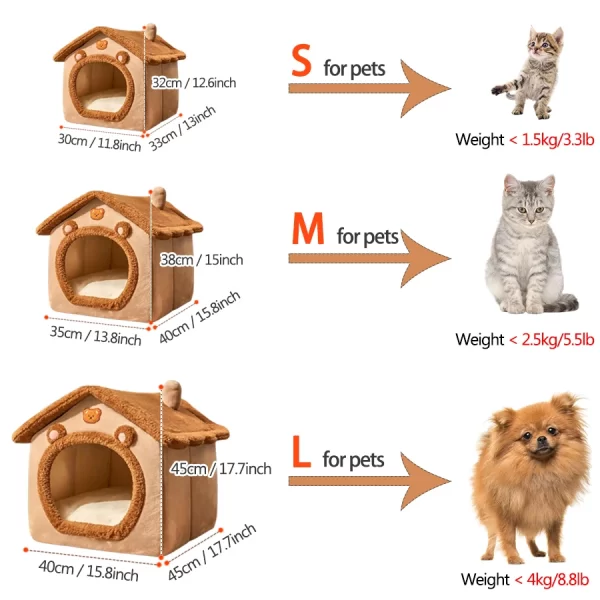 Foldable Removable Washable Cat/Puppy Bed House