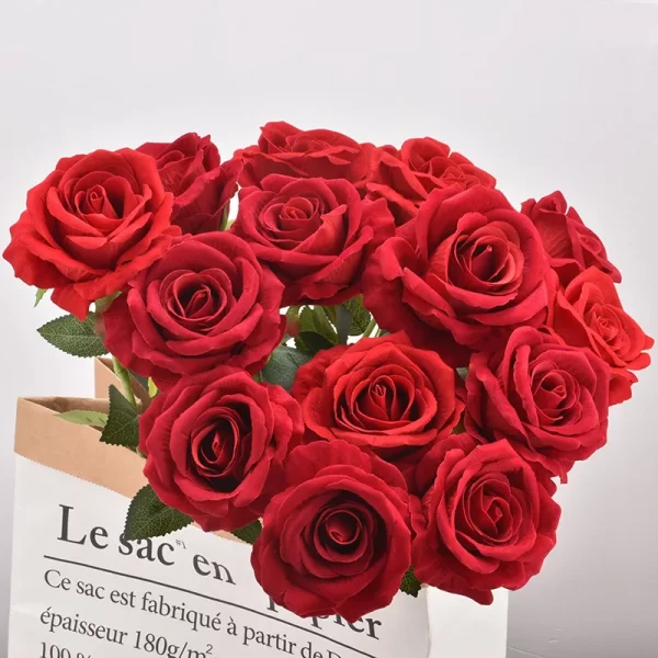 3/5/10/20pcs Realistic Artificial Roses for Home/Office/Wedding