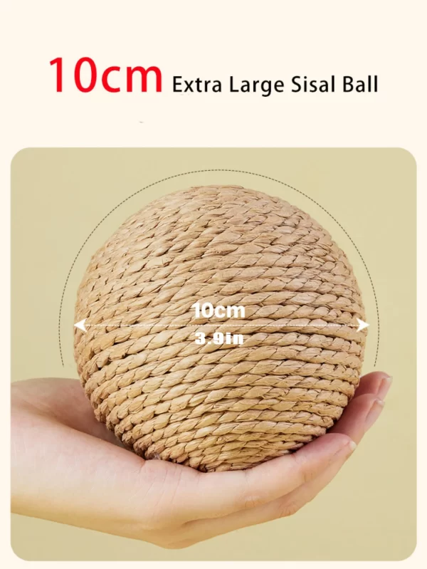 Cat 10cm Interactive Sisal Scratching Ball Toy - Image 4