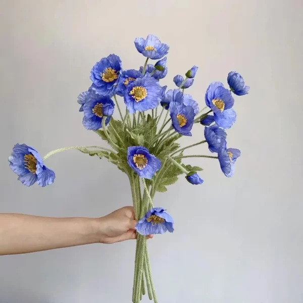 Artificial Silk Chamomiles/Poppy Flowers with Long Stems