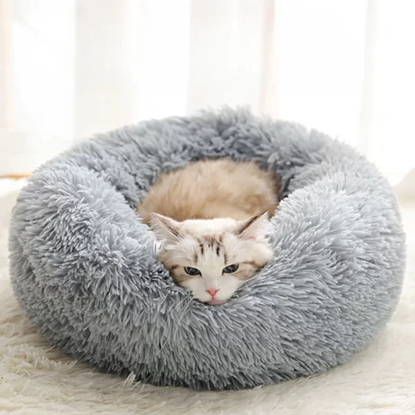 Detachable and Washable Round Plush Cat/Dog Pet Bed