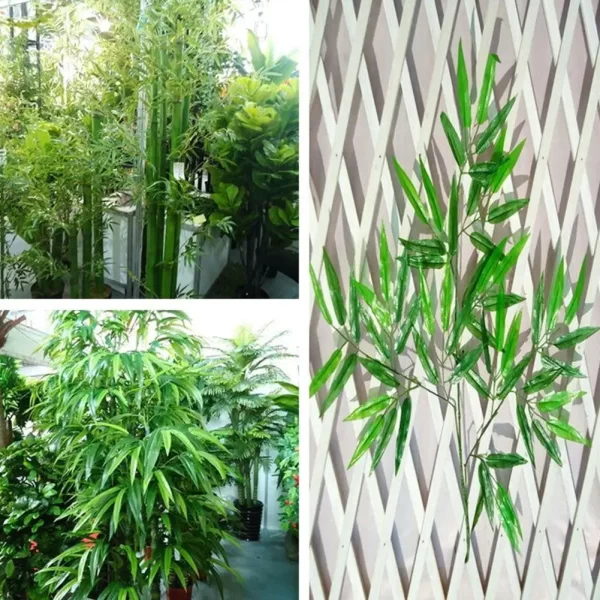 10pcs Artificial Green Bamboo Leaves