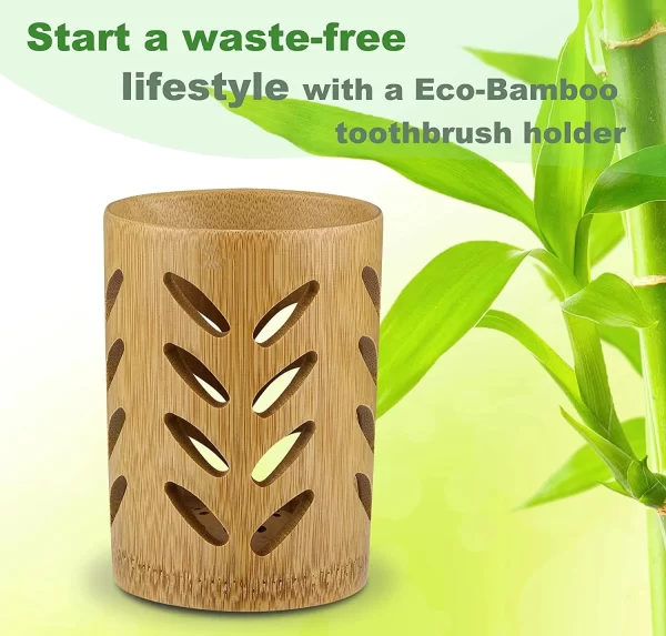 Bamboo Toothbrush/Utensil Holder with Drainage