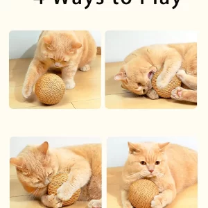 Cat 10cm Interactive Sisal Scratching Ball Toy