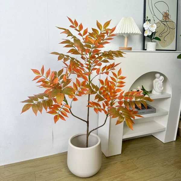 75/110cm Tall Green Artificial Lacquer Tree with Plastic Leaves