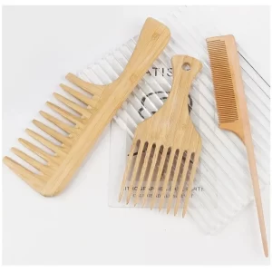 1Pcs Natural Bamboo Wooden Hair Comb