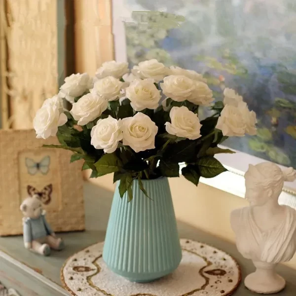 3/5/10/20pcs Realistic Artificial Roses for Home/Office/Wedding