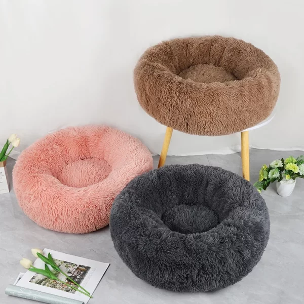 Detachable and Washable Round Plush Cat/Dog Pet Bed