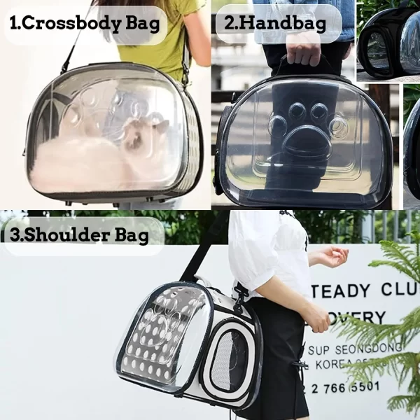 Dog/Cat Collapsible Transparent Foldable Pet Travel Carrier