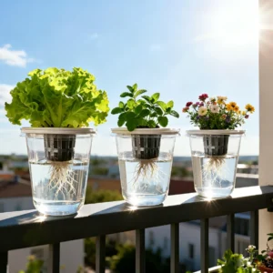 Transparent Cylindrical Plastic Hydroponic Pot