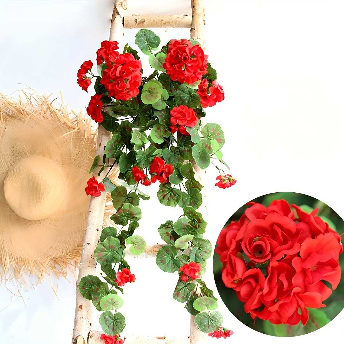 Artificial Hanging Geranium Vine