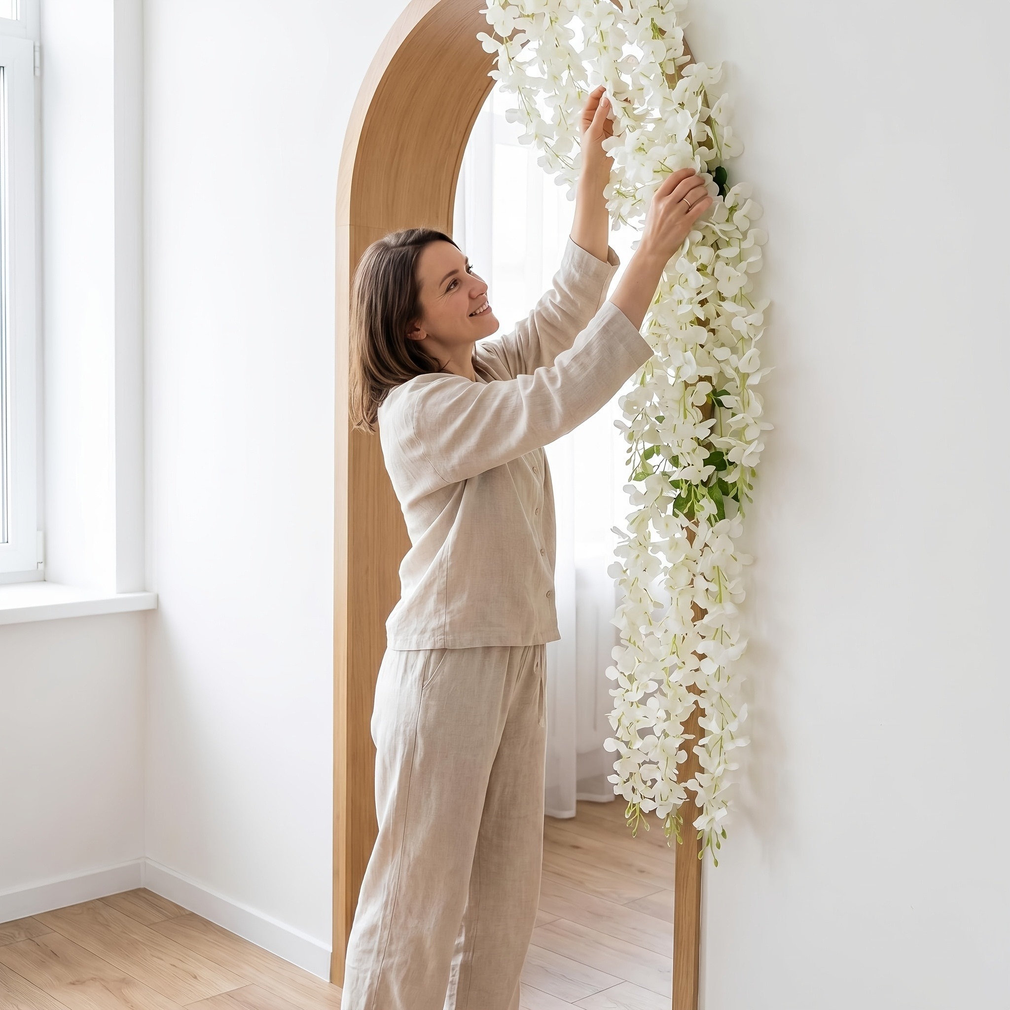 17 Strings of Artificial White Wisteria Simulation Flower Vines