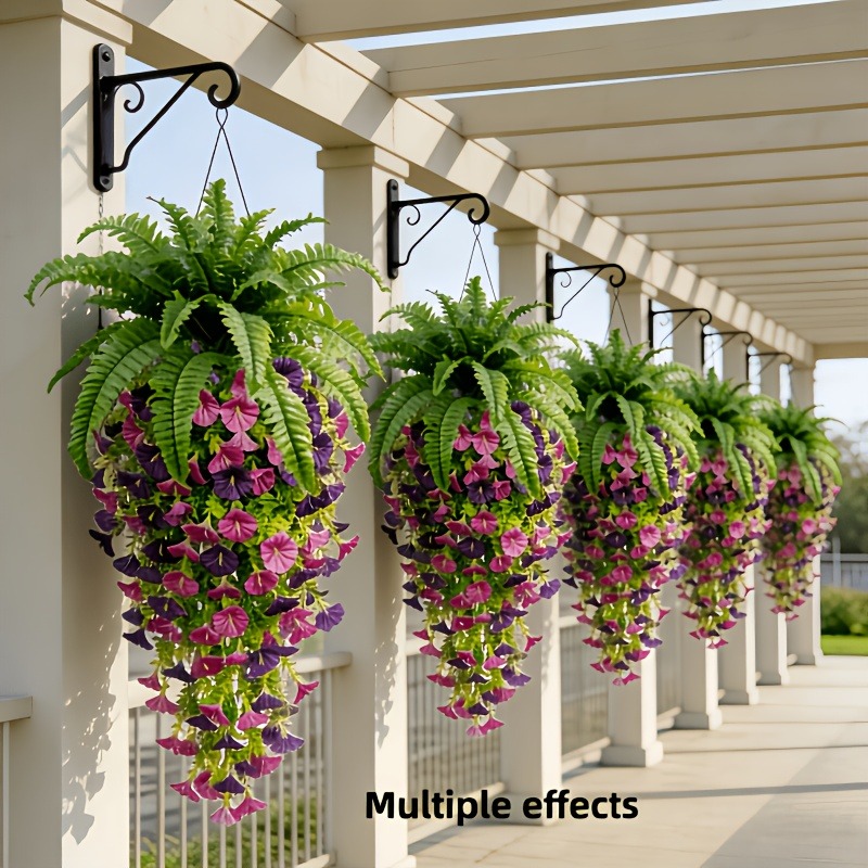 Artificial Hanging Morning Glory with Basket