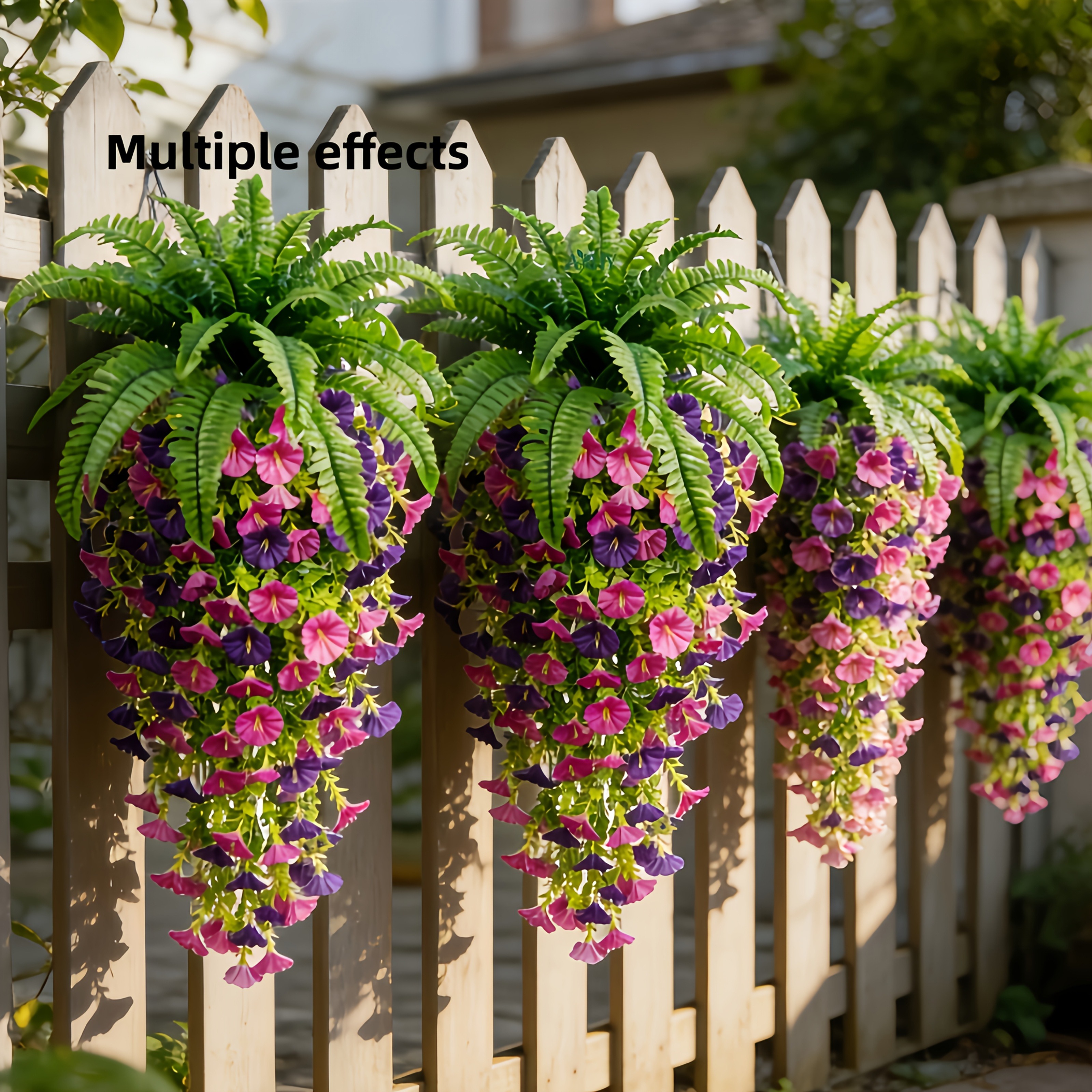 Artificial Hanging Morning Glory with Basket