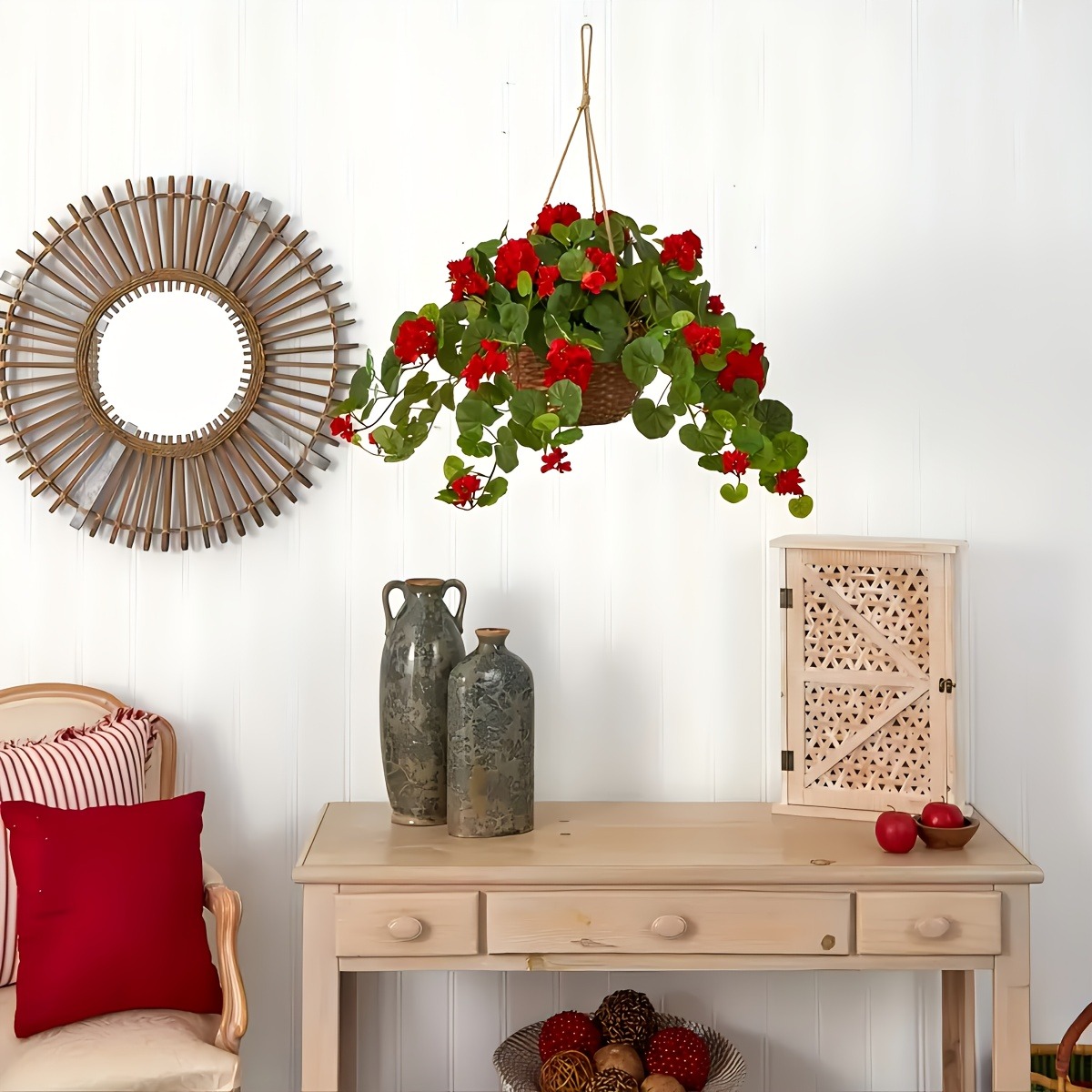Artificial Hanging Geranium Vine