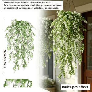 Simulated White Camellia Ivy Hanging Plants 8pcs