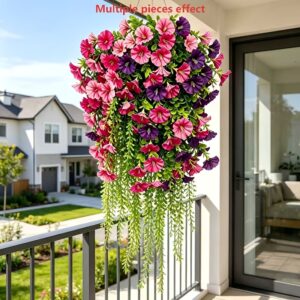 Artificial Bohemian Hanging Vine with Morning Glory