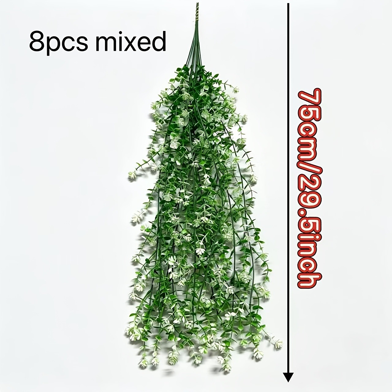 Simulated White Camellia Ivy Hanging Plants 8pcs